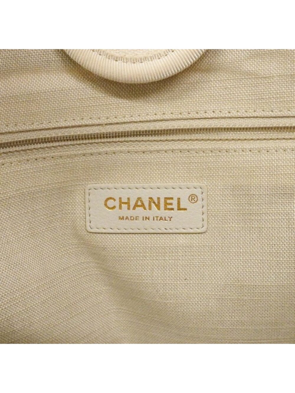 Chanel Handbag Deauville Canvas White Champagne Gold 2-Way - Picture 5 of 10